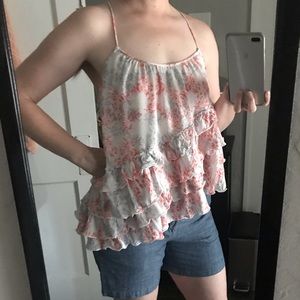 UO Free People Flutter By Tiered Ruffle Tank XS
